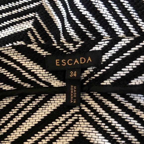 Escada Rendal Black & White Chevron Knit Midi Skirt - Picture 9 of 16